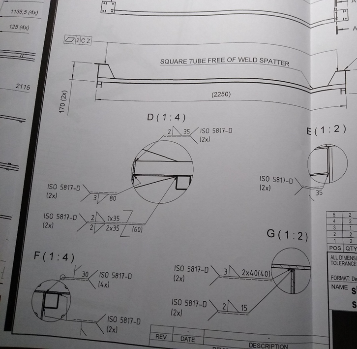 Technical drawings and engineering sketch details